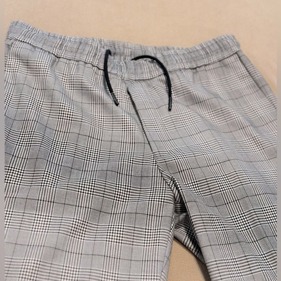 Topman Gray Plaid Trousers with Drawstring - 32/30 - Picture 3 of 3